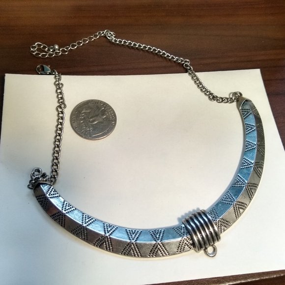 Silver choker native-inspired pattern - Picture 5 of 5